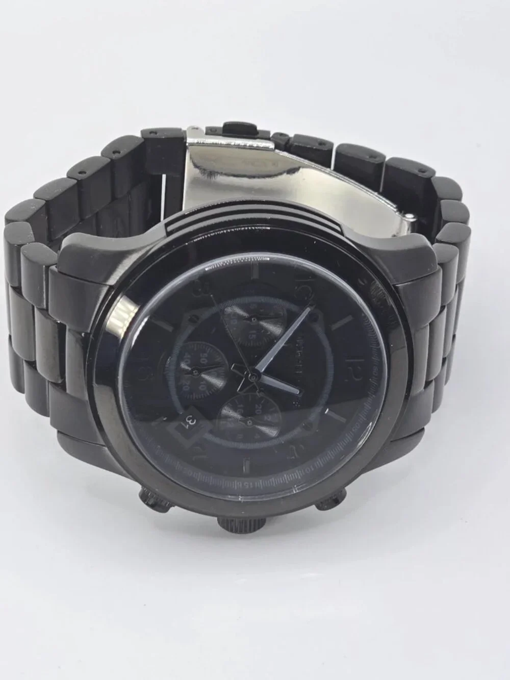 Michael Kors Runway Men's Black Chronograph Watch MK9073 45mm